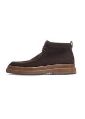 Dark brown suede men's ankle boots BUTYM-0577-1I(Z26), side view of the product on a white background.