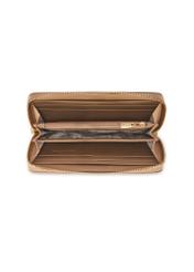 Beige leather women's wallet PORES-0800R-1B(W26) - product view from above, on white background.