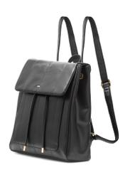 Black elegant women's backpack TOREC-1105-99(Z25), diagonal view of the product on a white background.