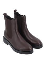 Dark brown leather men's Chelsea boots BUTYM-0462-1I(Z26), diagonal product view on white background.