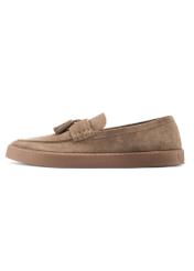 Men's cool beige moccasins BUTYM-0531-1K(W26), side view of the product on a white background.