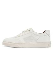 Men's white leather sneakers BUTYM-0484-0B(W26), side view of the product on a white background.-02