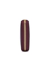 Burgundy leather quilted women's wallet PORES-1009-4D(Z26), side product view on white background.
