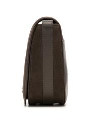 Brown suede women's messenger bag TORES-1398-1I(Z26), side product view on white background.