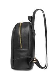 Black leather women's backpack TORES-1228-99(W26), product view from the side on a white background.