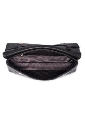 Women's leather handbag in black color TORES-1375-99(Z26), product view inside on white background.