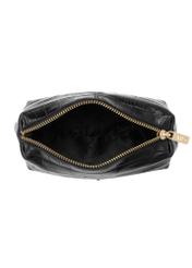 Black croco leather cosmetic bag TORES-1235-9G(W26), product view inside on white background.