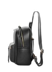 Black small women's backpack TOREC-1256-99(Z26), side product view on white background.