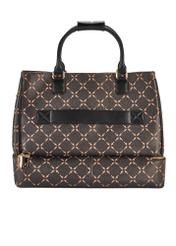 Brown travel bag with monogram TOREC-1079-89(Z25), product view from the back on a white background.