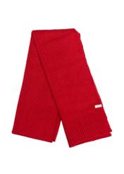Red women's wool blend scarf SZADT-0177A-42(Z25), folded product view on white background.