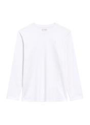Men's white long sleeve blouse LSLMT-0008-11(Z25), front product view on white background.