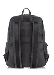 Black leather men's backpack TORMS-0300-99(W23)-04