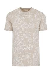 Men's beige print T-shirt TSHMT-0103-81(W24)-03