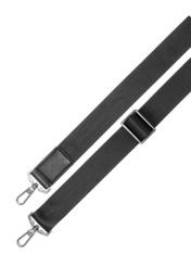 Black men's leather briefcase TORMS-0536-9I(Z26), view of the product strap on a white background.