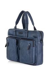 Men's navy blue leather bag TORMS-0046N-69(Z24)-06