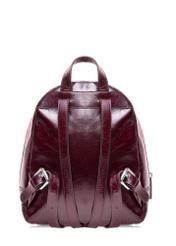 Burgundy leather women's backpack TORES-1173-49(Z25), product view from the back on white background.