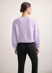 Light purple women's sweater SWEDT-0162-6A(Z26), back view of the product on a white background. Half of the silhouette visible.