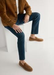 Camel leather men's loafers BUTYM-0499-1D(W26)