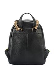 Black leather women's backpack TORES-1123D-99(Z25), product view from the back on a white background.