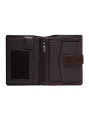 Brown men's leather wallet PORMS-0735-1I(Z26), product view inside on white background.
