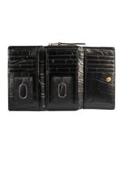 Medium croco leather women's wallet PORES-0907A-97(Z25), product view from the inside on a white background.