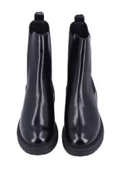 Women's black leather Chelsea boots BUTYD-1010-9F(Z26), front product view on white background.