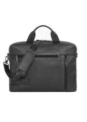 Black men's leather bag TORMS-0250B-99(Z26), front view on a white background.