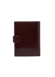 Men's brown leather wallet PL-190-1H(KS), back view of the product on a white background.