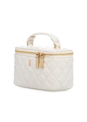 Cream women's cosmetic bag TOREC-1197-0A(W26), diagonal product view on white background.