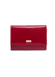Red leather women's wallet PL-189-4B(KS), front product view on white background.