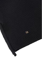 Black women's scarf with hood SZADT-0215-99(Z26) - close-up detail, on white background.