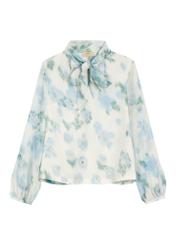 Women's floral blouse BLUDT-0208-7P(W26), front product view on white background.