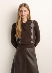 Brown women's wool sweater SWEDT-0275-1I(Z26)