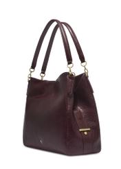 Burgundy leather women's shopper bag TORES-0636-4D(Z26), diagonal product view on white background.