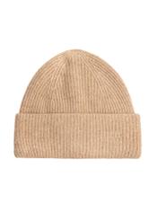Beige viscose hat and scarf set ZESTD-0012-81(Z25) - front view of the hat on a white background.