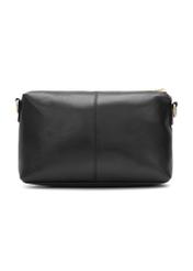 Black small leather women's handbag TORES-1241-99(W26), product view from the back on a white background.