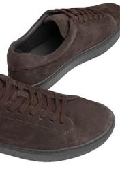 Dark brown leather sports shoes BUTYM-0503A-1I(W26), close-up of the product detail on a white background.