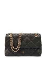 Black leather women's handbag with chain TORES-1110-99(W25)-01