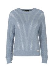 Blue openwork women's sweater SWEDT-0159-61(W22)-04