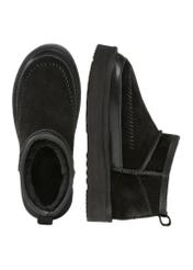 Black women's snow boots BUTYD-1220-9E(Z26), product view from above on a white background.