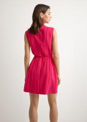 Women's dress in fuchsia color SUKDT-0278-5E(W26), view of the product from the back on the model, half of the silhouette visible.