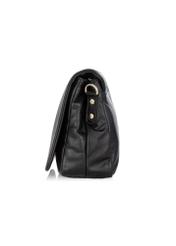 Women's black leather postbag TORES-0911A-99(W24)-03