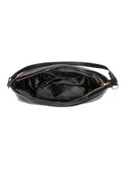 Black leather women's hobo handbag TORES-0937-99(Z24)-05