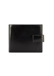Black men's leather wallet PORMS-0676-99(W26), front product view on white background.