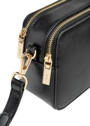 Black small women's handbag TOREC-1126-99(W26), close-up of the product detail, view on a white background.