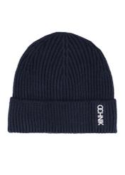 Navy blue men's winter hat CZAMT-0081-7E(Z26), front product view on white background.