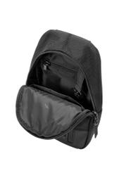 Black men's crossbody bag TORMN-0419-99(W26) - close-up detail, on white background.