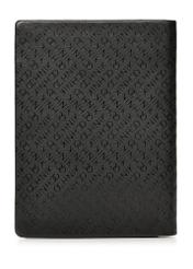 Black men's leather wallet with logo PORMS-0665-99(Z25), product view from the back on a white background.
