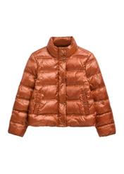 Women's jacket with a stand-up collar in red color KURDT-0669-3D(Z26)