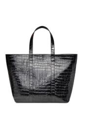 Women's croco shopper bag TORES-0700C-9G(W26), product view from the back on a white background.
